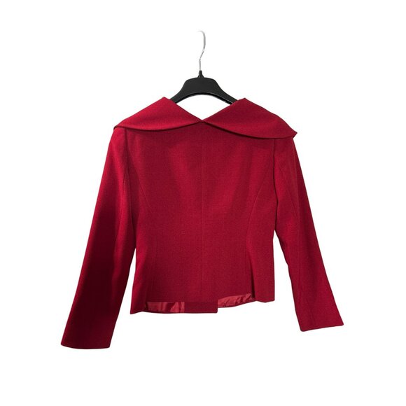 Tahari Arthur S. Levine Womens Red 2-Piece Skirt Suit Set 4P Button Blazer New - Picture 5 of 12